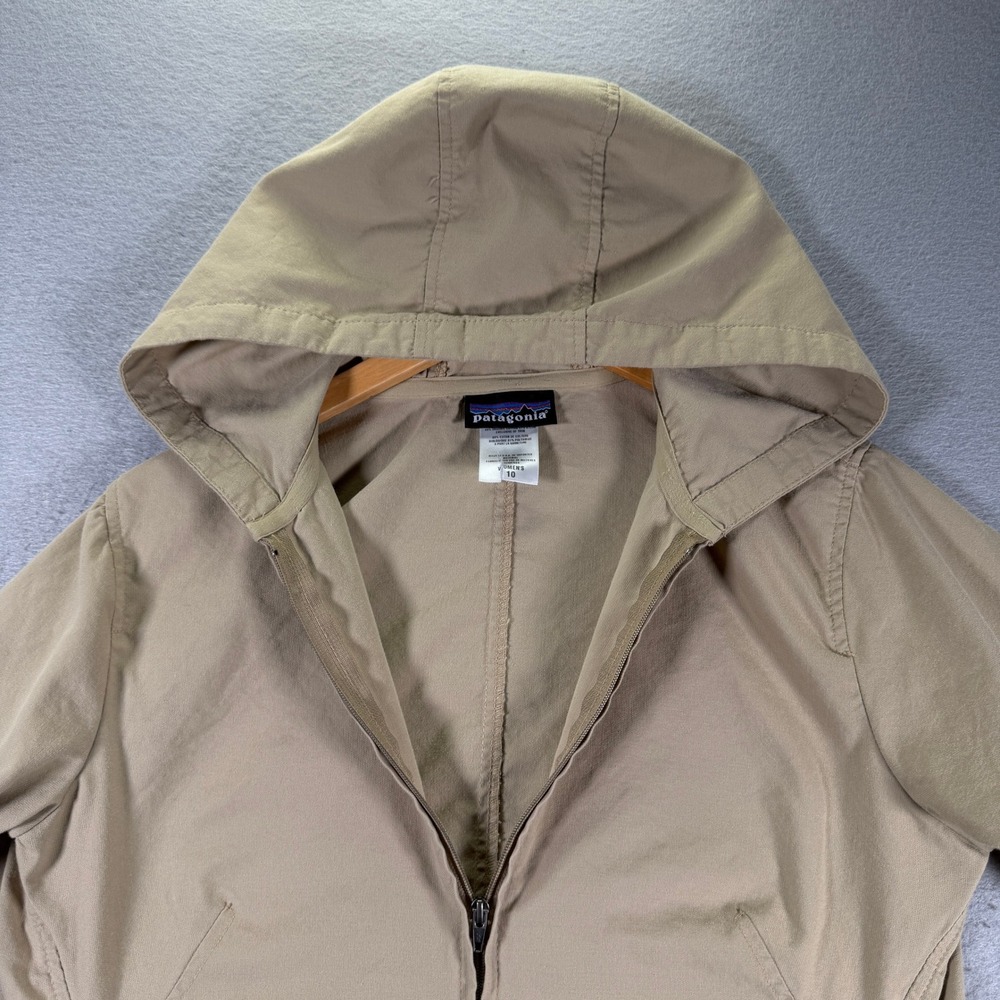 Vintage Patagonia Women's Beige Hooded Full Zip Jacket‎ Coat Size 10 USA Made - Picture 4 of 12